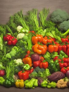 closeup shot of fresh colorful vegetables